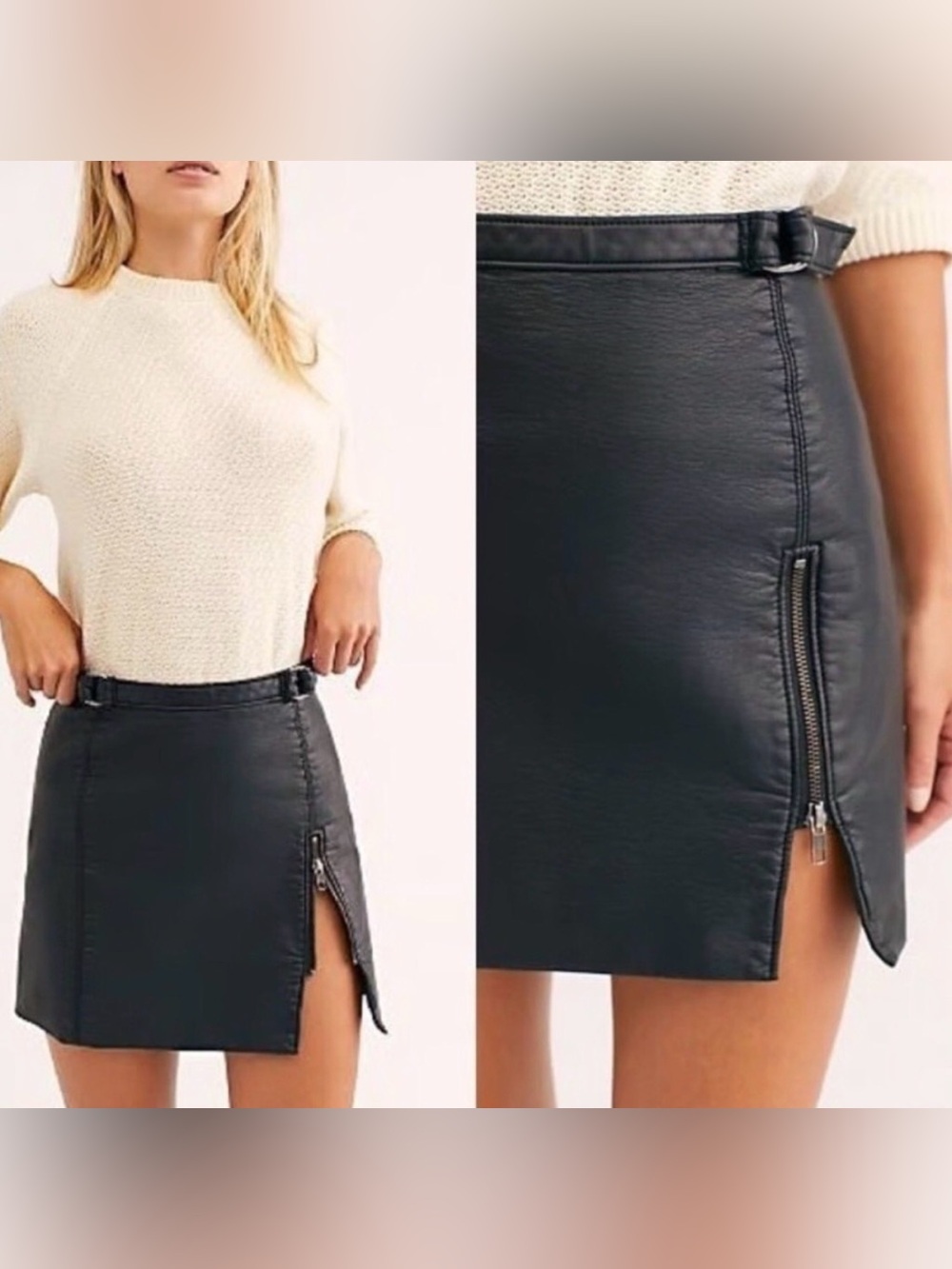 Free People Midnight Magic Faux Leather Mini Skirt| Women’s 6